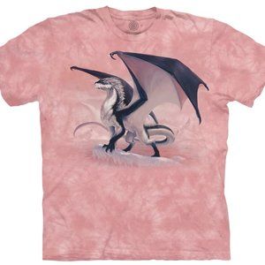 The Mountain Frostborn Bold Dragon Pink  Dragons Cotton Adult T-Shirt 4X-5X